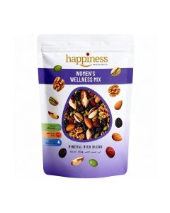 Happiness Women's Wellness Premium Nuts Mix 150g / / Get extra 10% off with "10SAVE" code / Mineral Rich Blend with Almonds, Walnuts, Brazil Nuts, Pumpkin Seeds, Raisins & Cranberries I Immune Support Healthy Nuts Mix / Rich Source of Iron and Magnesium