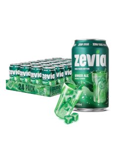 Zevia Zero Sugar Soda Ginger Ale 12 oz Cans 24Pack Naturally Sweetened NonGMO Project Verified GlutenFree Vegan