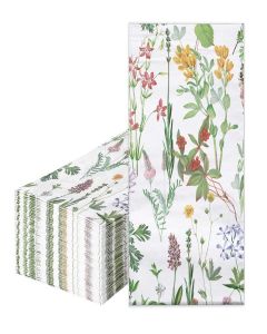 RUSPEPA Decorative Paper Hand Towels Wild Flower Disposable Napkins for Bathroom & Guest Room- 3 Ply 4.3" x 7.5" Folded Seasonal Dinner Decorative for Wedding, Baby Shower Party 50 Packs