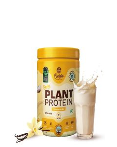 Origin Nutrition 100% Natural Vegan Protein Powder, Easy to Digest Vanilla Flavour with 25g Plant Based Protein, Gluten Free, Dairy Free, No Added Sugar, Soy Free, Non - GMO, Jain, 7 Servings, 274g