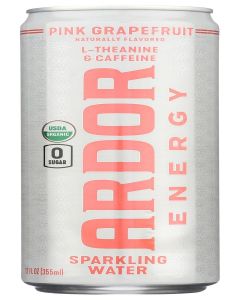 Ardor Organic Pink Grapefruit Sparkling Energy Water, 12 FZ