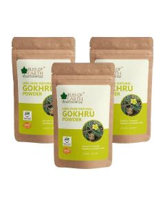 Bliss of earth gokhru powder Tribulus Terrestris 100gm versatile herbs use in Strengthen Muscles Helps Cure Coughing Pack of 3