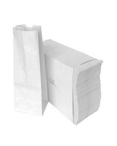 5 Pound White Paper Bag - Pack Of 500 Bags - 5.25" x 3.25" x 10.75" - Lunch Bags