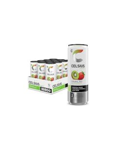 CELSIUS Sparkling Kiwi Strawberry Sugar Free Energy Drink 12 Fl Oz Pack of 12