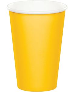 Creative Converting Paper Hot/Cold Cups, 9-Ounce., School Bus Yellow Color, Package Of 24
