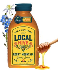Local Hive Rocky Mountain Raw & Unfiltered Honey Blend, 16 Ounce Jar