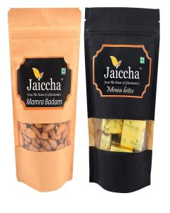 Jaiccha Ghasitaram Diwali Gifts - Best of 2 MEWA Bites,and Mamra Almonds /Gift Hamper/Diwali Gift Hamper/Food Hampers/Gourmet Hampers/