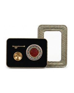 Saffron Gift Box – 1g Super Negin Saffron & Brass Mortar – Elegant Tin Gift Set