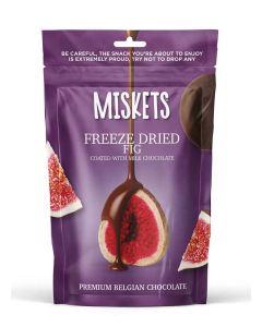 Miskets Belgian Milk Chocolate Coated Freeze Dried Fig Slices, 80 gr