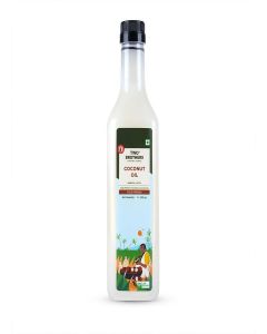 Two Brothers India Farms India's Only Certified Glyphosate Free / Coconut Oil, Made using Coconut / Hexane-free / Cold-Pressed and Single-Filtered Oil for better Cooking / 1 Litre