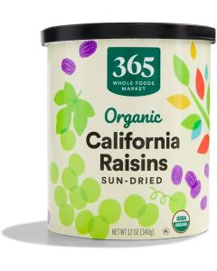 365 by Whole Foods Market Organic California Raisins, Sun-Dried, 12 oz Canister