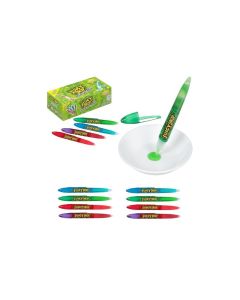 Juicy Drop Sour Candy Gel Pen 12 Ct Sour Candy Gel Pens in Assorted Fruity Flavors Full Size Fun Variety Pack For Party Favors Birthday Parties Goodie Bags Gifts for Kids