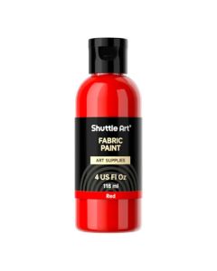Shuttle Art Red Fabric Paint 4 oz118 ml Fabric Paint for Clothes Permanent NonToxic Textile Paint for DIY Arts Crafts TShirts Shoes Jeans Ideal for Base Coverage Blending Detailing