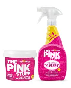 Stardrops The Pink Stuff Miracle Cleaning Paste & Multi-Purpose Spray Bundle 2 Piece Set – Powerful All Purpose Cleaner – Removes Grease, Stains & Grime – Kitchen, Bathroom, Oven & Floor Cleaner – Vegan Formula