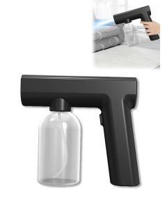 Handheld Spray Disinfection Gun,Portable Rechargeable ULV Nano Sprayer with Blue Light, Blue Light Foggers for Touchless Sanitization,for Garden,Home,Car,Office,300ml, Black