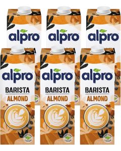 Alpro Barista Almond Drink - 100% Plant-Based, Lactose & Dairy Free - 6x1L