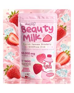 Dear Face Beauty Milk Japanese Strawberry Glutathione Drink / Dietary Supplement / 10 x 18g Sachets