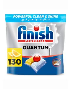 Finish Powerball Quantum Dishwasher Detergent, Lemon Sparkle Scent, 130 Tabs