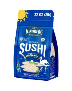 Lundberg Sushi Rice Sticky White JapaneseStyle Short Grains Regenerative Organic Certified 32 Oz