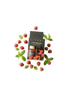 Car Air Freshener 8 ml / Long-Lasting Hanging Diffuser with Essential Oils / Car Perfume for Odor Removal / Elegant Glass Bottle & Wooden Cap Design (Strawberry)