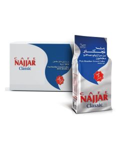Najjar Classic coffe 200g x 20, Pure Brazilian Ground coffee, 100% Arabica Beans Vacuum Packed - Ideal for Armenian Turkish Arabic Style coffee