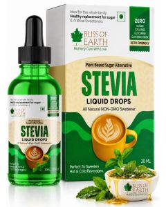 Bliss of Earth Stevia Liquid Drops 30ml, Pure 99.8% Stevia Extract, No Filler, Zero Calorie Zero Glycemic Index Sweetener
