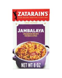 Zatarains Rice Mix Jambalaya Long Grain Rice with Onions Bell Peppers Garlic Paprika and Red Peppers Just Add Meat for EasyPrep New Orleans Style Rice Meal 8 oz