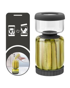 WhiteRhino Glass Pickle Jar with Strainer Flip46oz longer Pickle ContainerHourglass Pickle Juice Separator Jar for OlivesGherkinsLong cucumber or SlicedLeakproof Dishwasher Safe