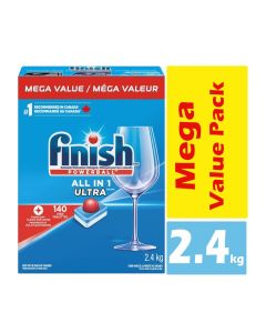 Finish Powerball All in 1 Ultra Dishwasher Tablets, 140 Count, 2.4kg / Mega Value Pack / Powerful Grease Removal / Removes Tea & Coffee Stains / Automatic Dishwasher Detergent