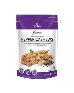 Rostaa Gourmet Roasted And Salted Pepper Cashew With Low Sodium Salt- 170gms