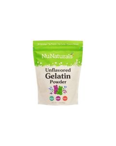 NuNaturals Unflavored Beef Gelatin Powder Instantly Thickens Stabilizes and Texturizes 1 lb
