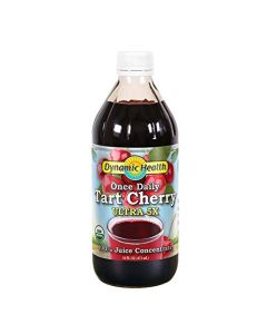 Dynamic Health Organic Tart Cherry Juice Concentrate Unsweetened Montmorency Tart Cherry Juice for Men Women Source of Vitamins A C K Antioxidants Gluten Free Kosher 16 fl oz Bottle