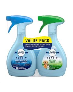 Febreze Fabric Refresher Value Pack Pet Odor Eliminator and Extra Strength Fabric Deodorizer 27 Fl Oz Pack of 2