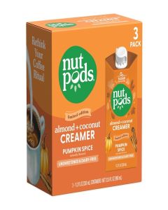 nutpods Pumpkin Spice Unsweetened Dairy-Free Coffee Creamer, 3-Pack