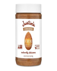 Justin's Cinnamon Almond Butter, No Stir, Gluten-free, Non-GMO, Responsibly Sourced, 16oz Jar