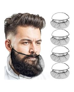 100Pcs Disposable Beard Net Elastic Breathable Beard Covers Honeycomb Nylon Beard Nets For Kitchen Restaurant Laboratory Food Service Worker (18",Black), Large