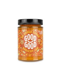 GOOD GOOD Apricot Jam No Added Sugar Low Calorie Gluten Free and Vegan Diabetic and Keto Friendly 12oz 330g Pack of 1