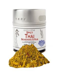 Gustus Vitae - Spicy Thai Seasoning - Non GMO - Magnetic Tin - Authentic Gourmet Spice Blend - Crafted in Small Batches