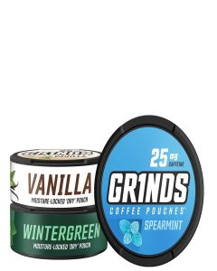 Grinds Coffee Pouches / 3 Can Sampler / Wintergreen, Spearmint, Vanilla