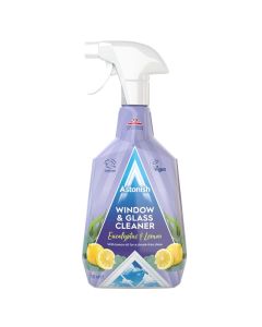 Astonish Streak Free Window Glass Cleaner Spray Bottle With Vinegar For Deep Cleaning Eucalyptus Lemon Scented Home And Bathroom Cleaner Vegan Cruelty Free Household Cleaning Supplies 750ml
