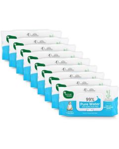 Mother Sparsh 99% Pure Water Unscented Baby Wipes - Super Thick, 72 pcs/Pack, Pack of 9