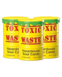 Toxic Waste Hazardously Sour Candy Original Yellow Drums 3 Pack