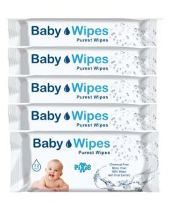 Pixie-Baby Wipes Purest Baby Wipes 72pcs, Pack of 5