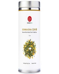 Senbird Loose Brown Rice Green Tea with Matcha - Genmaicha Suzu (3.5oz)
