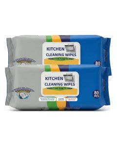 160 Count Kitchen Cleaning Wipes - Gentle, Effective, Easily Removes Food and Grime Buildup, Great for Home and Kitchen, Professional Grade Heavy-Duty, Stove Cleaner (2 Pack - 160 Count)
