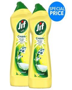 Pack of 2 Lemon Cream Cleaner With Micro Crystals Yellow 500 ml