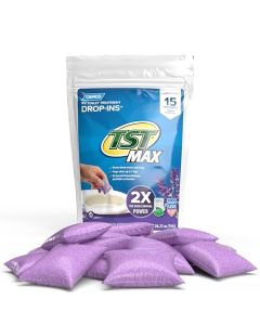 Camco TST MAX RV Toilet Treatment DropINs Control Unwanted Odors and Break Down Waste and Tissue Septic Tank Safe Lavender Scent 15pack 41559