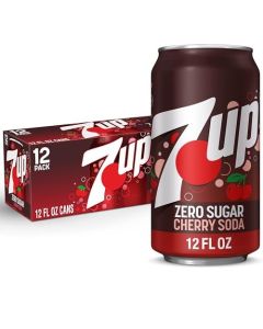 7UP Cherry Zero Sugar Soda 12 fl oz cans 12 pack