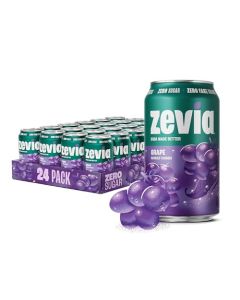 Zevia Zero Sugar Soda Grape 12 oz Cans 24Pack Naturally Sweetened Zero Calorie Sugar Free Soda NonGMO Project Verified GlutenFree Vegan