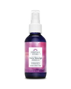 Heritage Store Aura Smudge Smokeless Sage with Juniper Cleansing Uplifting Spray for Positive Energy Clean Simple Alternative to Smudge Sticks Burning Sage Paraben Free Vegan 4oz